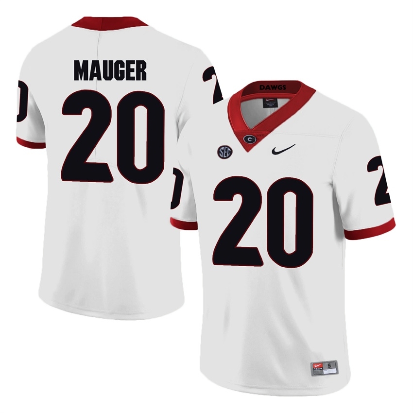 Georgia Bulldogs Men's NCAA Quincy Mauger #20 White Game College Football Jersey YUY6649HL